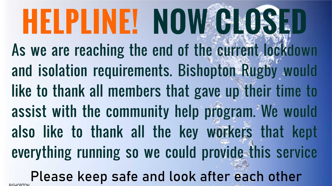 HELPLINE! NOW CLOSED